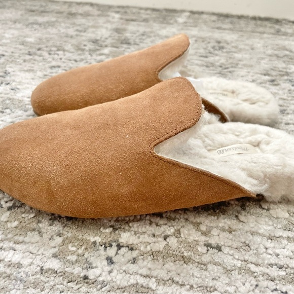 Madewell The Ezra Slippers Sherling Lined Size 7 Brown Suede - Picture 5 of 8
